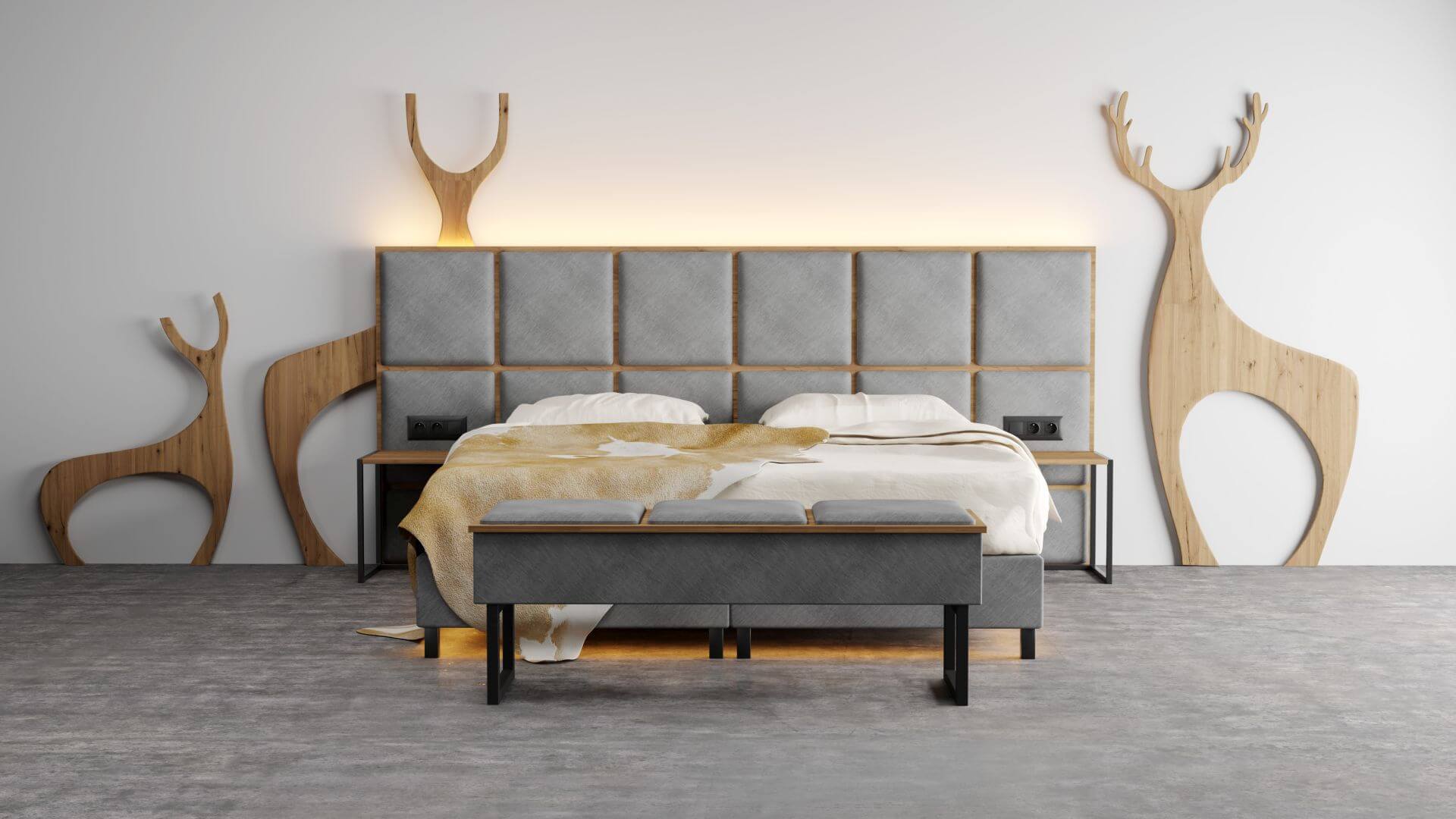 Dizajnová čalúnená posteľ